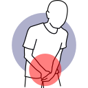 A feeling of heaviness in the scrotum