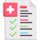 Detailed medical history review icon
